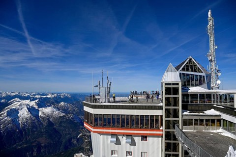 Mountain station of the Zugspitz cable car, Austrian side, municipality of Ehrwald, Reutte