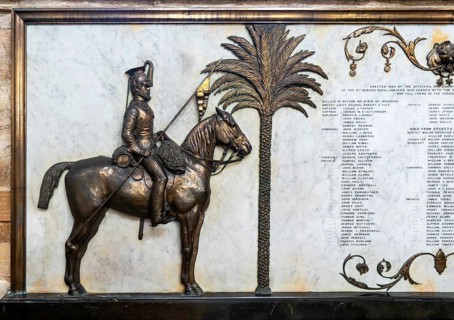 British army 9th Queens Royal Lancers, Indian memorial erected 1860, Exeter cathedral church,