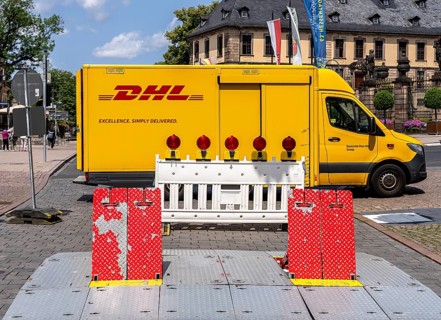 Armis One, Temporary Event Security, mobile roadblock, Fulda, Hesse, Germany