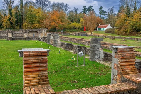 Ruins of the medieval 13th century Abbey of the Dunes, Abdij Ten Duinen, Cistercian monastery at