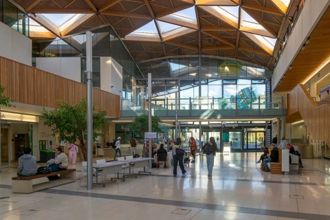 Interior of the Forum building, Streatham Campus, University of Exeter, Exeter, Devon, England, UK