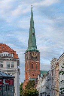 Tower of St Jacobi Church, consecrated in 1334 as the Church of Seafarers and Fishermen, Hanseatic