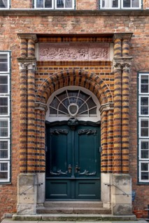 Renaissance entrance portal with terracotta decoration of the Schabbelhaus, built in 1558, renewed