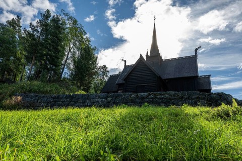 Garmo Stave Church, Maihaugen open-air museum with houses and objects from farms in Gudbrandsdal,