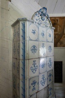 Tiled stove, baroque rectory in Vågå, Maihaugen open-air museum with houses and objects from farms