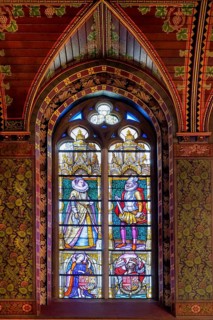 Holy Blood chapel, Figurative stained-glass window, Bruges, Belgium