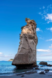Limestone cliffs near Cathedral Cove in New Zealand. Cathedral Cove, Hahei, Coromandel Peninsula,