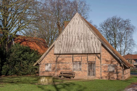 Historic courtyard, Stadtpark Vreden, Münsterland, Germany