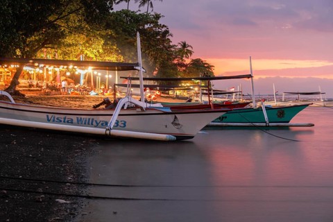 Fishing outrigger boats, Lovina, Bali, Indonesia