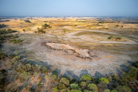 Landscape, aerial view of the Okavango Delta, near Maun, Okavango Delta, Botswana