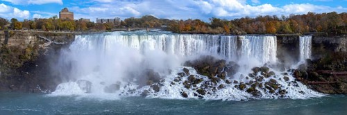 USA, panorama of scenic Niagara Waterfall, American side near Buffalo NY