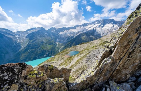 View of Bergseeschijen-Vorbau, view of Dammagletscher and Dammastock, Göscheneralp, Canton of Uri,