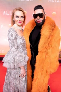 Tatiana Makarova and Harald Glööckler at the Cirque du Soleil Alizé world premiere at the Berliner