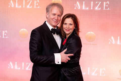 Adelheid Kleineidam and guest at the Cirque du Soleil Alizé world premiere at the Berliner Theater