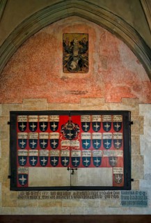 Interior view, epitaph, pedigree, Bessererkapelle, Our Lady of Ulm, Ulm Münster, Ulm,