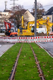 Large construction site in the city center of Essen, the large intersection of Hollesstraße and
