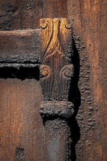 Carving, decorative element, Garmo Stave Church, Maihaugen open-air museum with houses and objects
