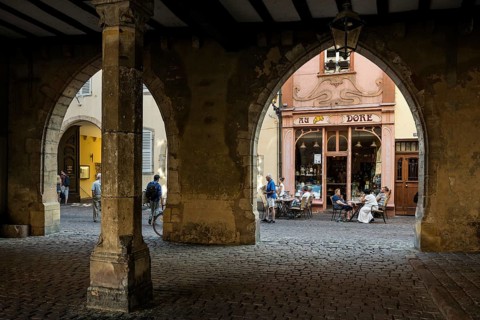 Art Nouveau bakery, Old Town, Colmar, Alsace, France