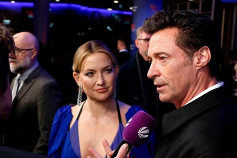 Kate Hudson and Hugh Jackman at the Song Sung Blue Red Carpet Photocall at Zoo Palast Berlin on 19
