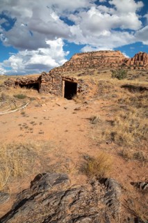 Cisco, Utah - A miner's dugout cabin from the early 1900s remains along the Colorado River in