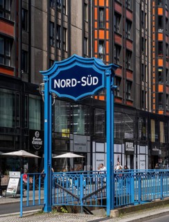 Entrance to the currently closed and former Friedrichstraße subway station, provisionally renamed