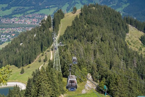 Cable car from Brauneck to Lenggries, cable car, Brauneck, Bavarian Prealps, Isarwinkel, Lenggries,