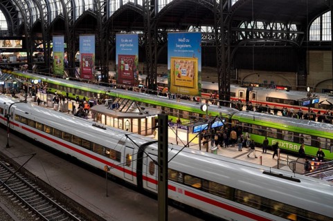 Interior view, ICE, Intercity Express, Flixtrain, RE, Regional-Express, trains, tracks, platform,