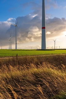 Bedburg A 44n onshore wind farm, on the A44 motorway near Bedburg, in front of the Jackerath