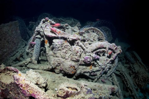British Small Arms BSA M-20 motorcycle, shipwreck, SS Thistlegorm, Red Sea, Shaab Ali, Sinai