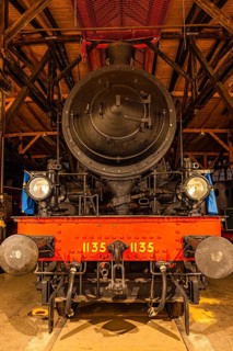 Legendary steam locomotive with the number 1135, Eisenbahnmuseum, Augsburg railway park,