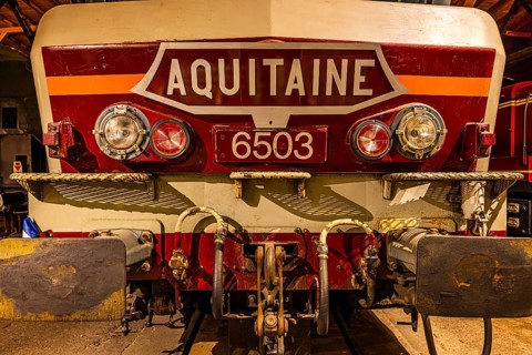 Historic electric locomotive CC 6503 Aquitaine of the French State Railways SNCF, Eisenbahnmuseum,
