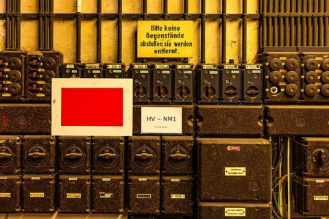 Power distributor in the workshop of the railway museum, Augsburg railway park, administrative