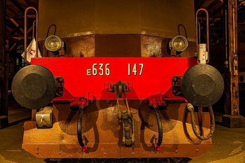 Legendary Italian locomotive E 636, Eisenbahnmuseum, Augsburg railway park, administrative district
