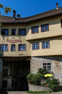 View of the Lower Gate from the side of the Upper Town, the historic old town of Bregenz am Lake