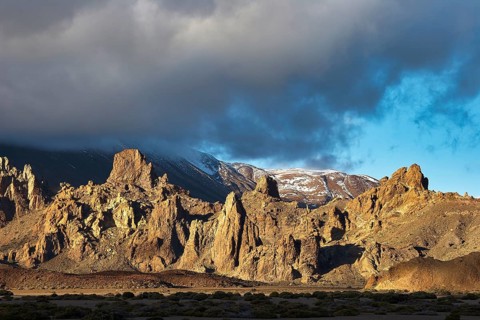 Complex clouds over a dramatic mountain landscape, UNESCO World Heritage Site, Teide National Park,