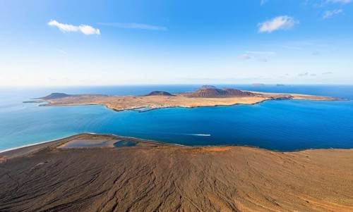 View of the sea and the island of La Graciosa, Mirador del Río viewpoint, Lanzarote, Canary