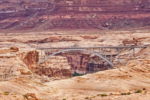 Hite, Michigan - The Hite Crossing Bridge carries Utah Highway 95 across the Colorado River at the