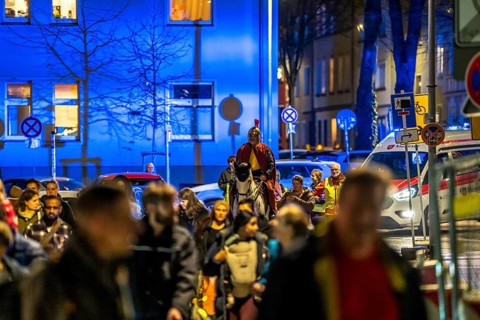 Safety at the Martin train in Essen-Rüttenscheid, the parish of St. Lambertus, accompanied by