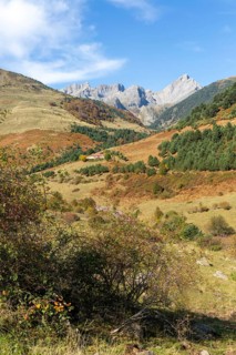 Mountain landscape Guarrinza - La Mina, Aragon Subordan river valley, Parque Natural Valles