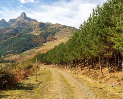 Mountain landscape Guarrinza - La Mina, Aragon Subordan river valley, Parque Natural Valles