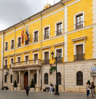 City Hall building, Ayuntamiento, Plaza de la Catedral, Teruel, Aragon, Spain