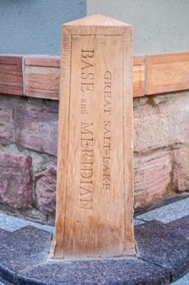 Salt Lake City, Utah - The Salt Lake Meridian Initial Point at Temple Square in downtown Salt Lake