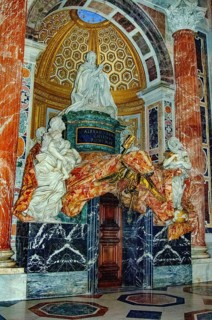 Opulently designed tomb of Pope Alexander VII in St. Peter's Basilica, Basilica of St. Peter's