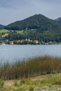 View of Tegernsee, Castle, Bad Wiessee, Upper Bavaria, Bavaria, Germany