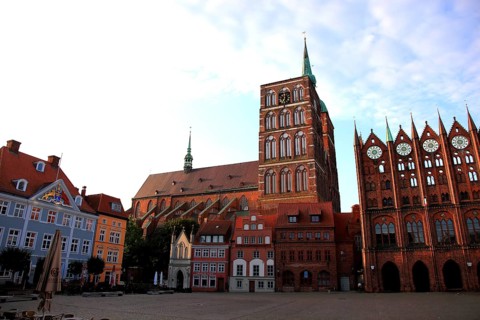 St. Nicholas Church and Town Hall in the Old Town, Stralsund, Hanseatic City of Stralsund,