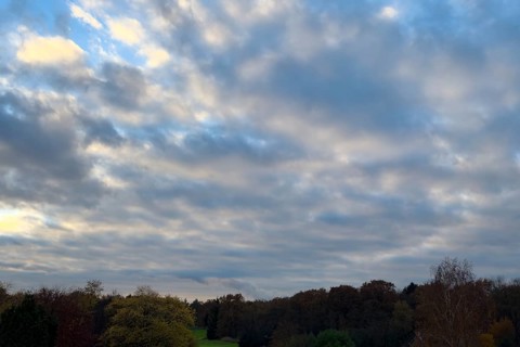 Stratocumulus clouds at nightfall, international