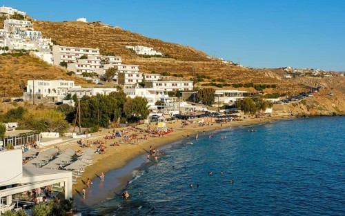 Agios Stefanos, Mykonos, Cyclades, Greece - Agios Stefanos, small town with sandy beach, apartments
