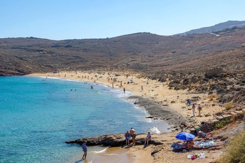 Agios Sostis, Mykonos, Cyclades, Greece - Agios Sostis Beach, small town with the famous Kikis