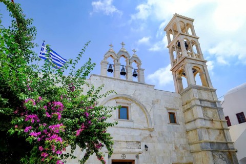 Ano Mera, Mykonos, Cyclades, Greece - The Panagia Tourliana monastery is the center of Ano Mera.