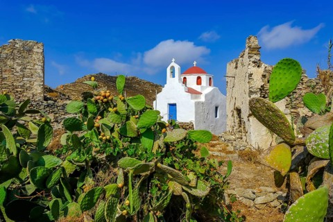 Ano Mera, Mykonos, Cyclades, Greece - Small church from the 18th century on the site of the Gyzi